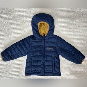 Columbia Kids’ Navy Puffer Jacket with Mustard Lining